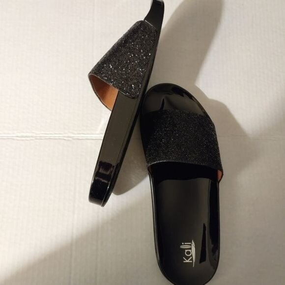 Kali Women's Black Glitter Slide Sandals Size 10- Comfortable Casual Shoes-NEW - Picture 5 of 9